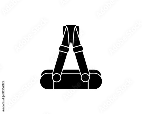 creative details yoga inversion slings icon vector illustration 