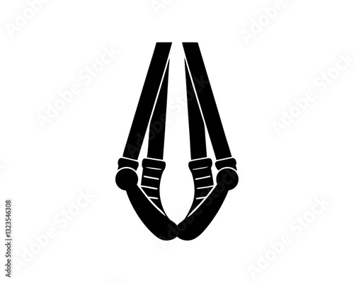 creative details yoga inversion slings icon vector illustration 