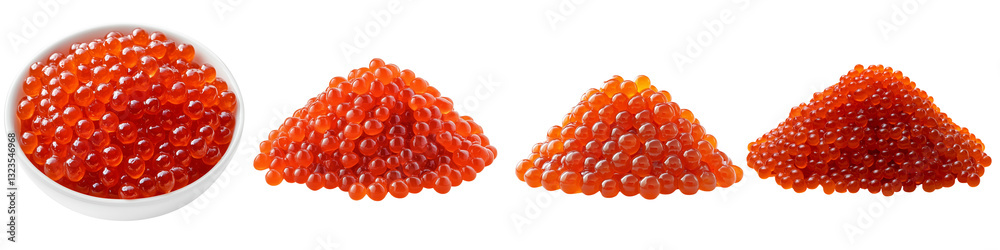 Set of a Red caviar pile, isolated on transparent background. Set of a Red caviar pile, isolated on transparent background.
