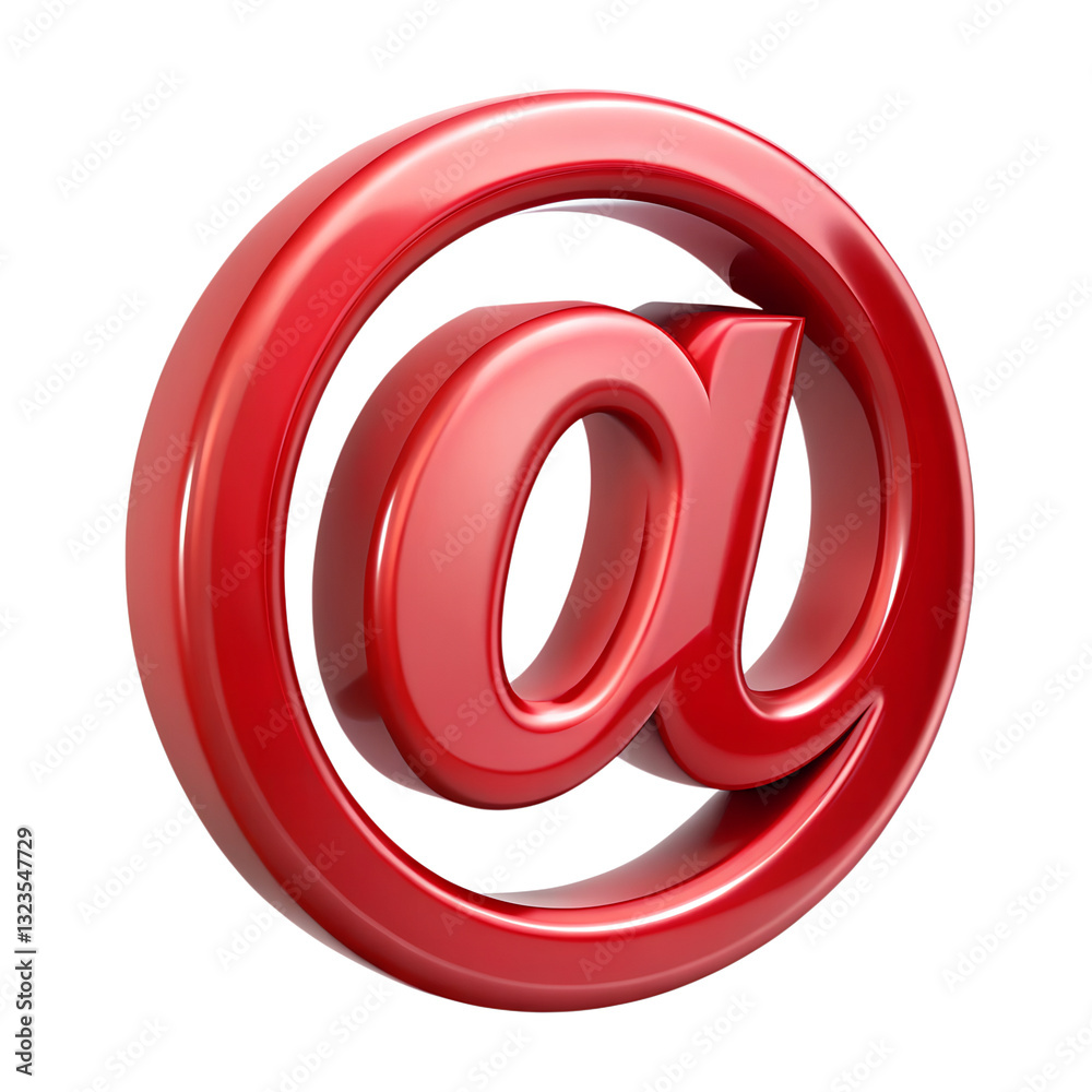 Fototapeta premium A red 3D email icon signifies internet communication.AI Generated