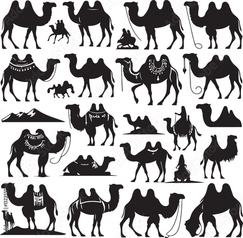 Desert Camel Silhouette Bundle | Arabic Nomadic SVG Pack 