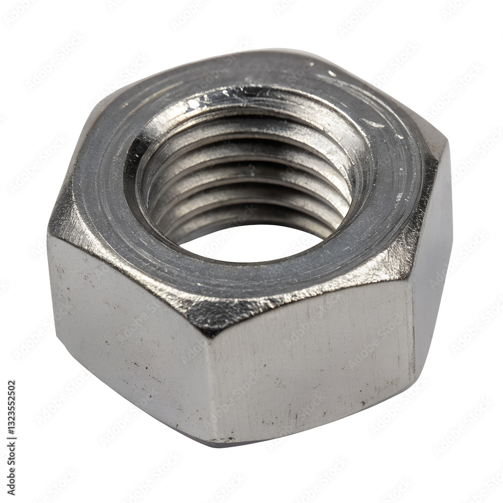 Hex Nut Isolated on Transparent Background.. Hex Nut Isolated on Transparent Background..