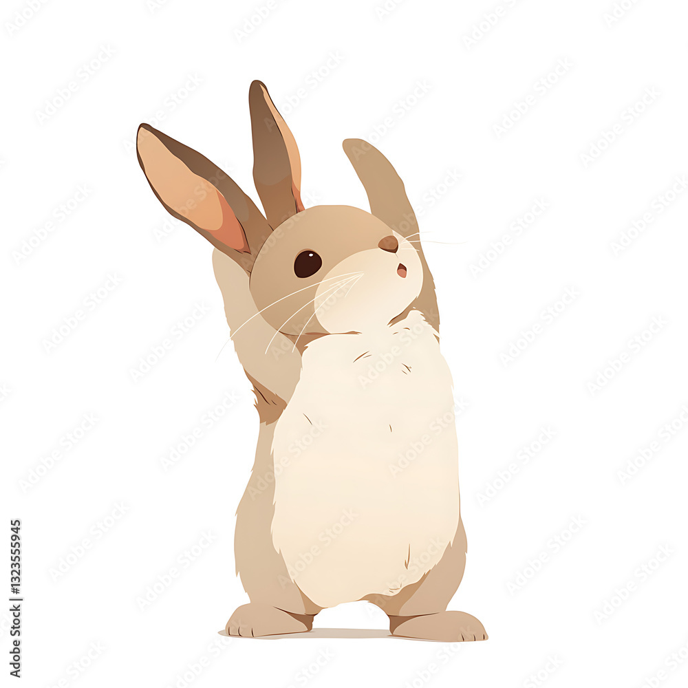 Obraz premium Adorable and Playful Rabbit Engaged in Various Activities, Minimalist and Logo-Style Designs illustrator.
