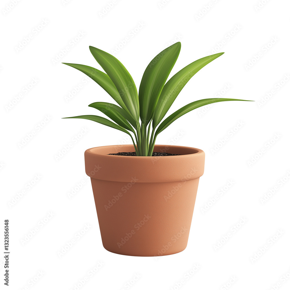 Simple Clay Flower Pot on Transparent Background Simple Clay Flower Pot on Transparent Background