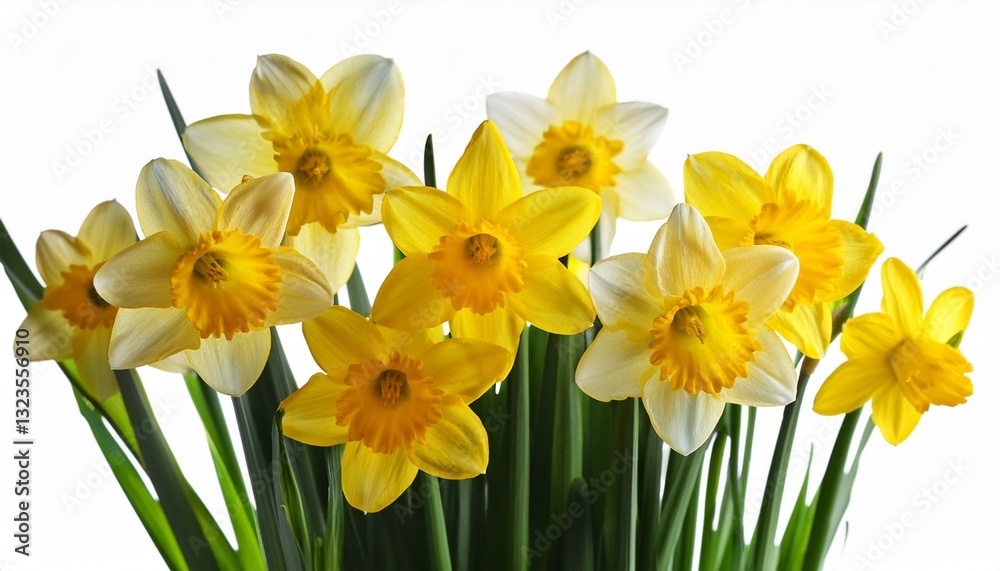 Fototapeta premium daffodils isolated on white