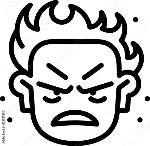 Iconic Expression: Capturing the Essence of Anger in Bold Strokes