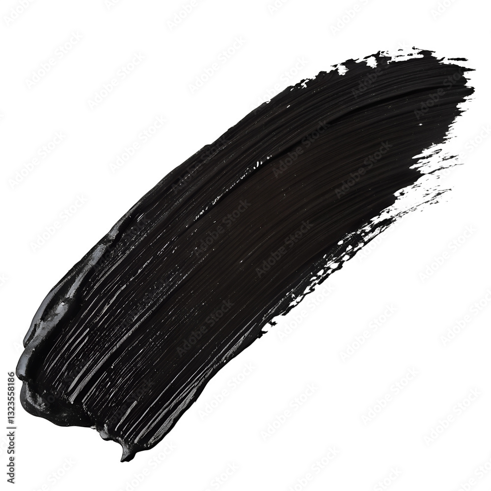 Fototapeta premium Black Paint Brush Stroke on Transparent Background