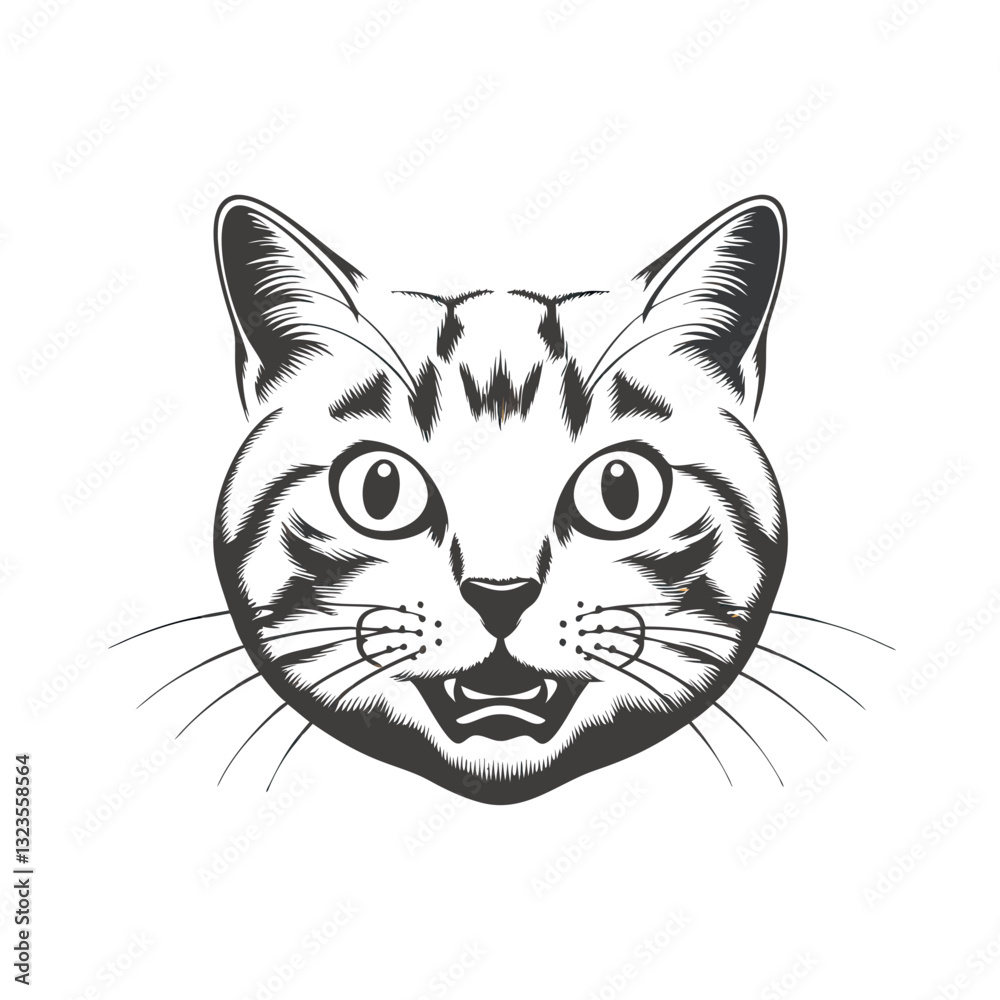 Vector Illustration of Cat Face for Art and Design Projects Vector Illustration of Cat Face for Art and Design Projects