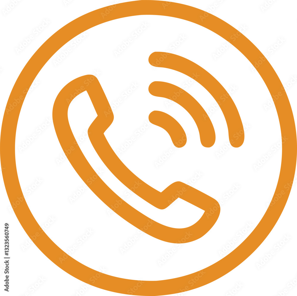 Fototapeta premium modern phone ring icon in circular outline