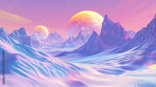 Art Digital Artwork View Holographic Metaverse Dunes