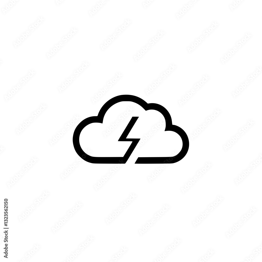 Cloud with Lightning Bolt Icon Depicts storm weather Minimalist graphic design Represents stormy weather power and meteorological conditions Cloud with Lightning Bolt Icon Depicts storm weather Minimalist graphic design Represents stormy weather power and meteorological conditions