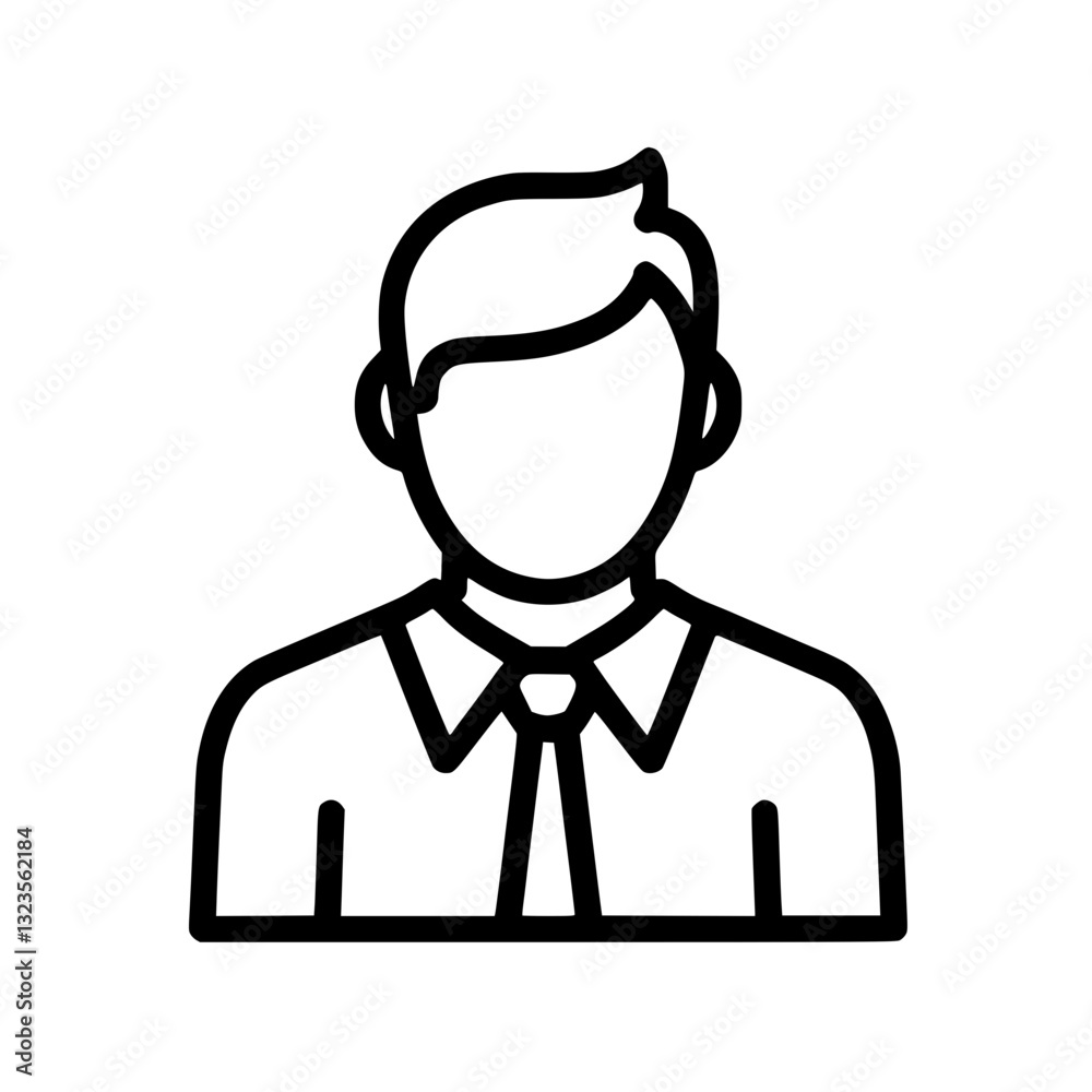 Stylized icon of a person wearing business attire perfect for representing employees professionals or characters in various applications and designs Stylized icon of a person wearing business attire perfect for representing employees professionals or characters in various applications and designs