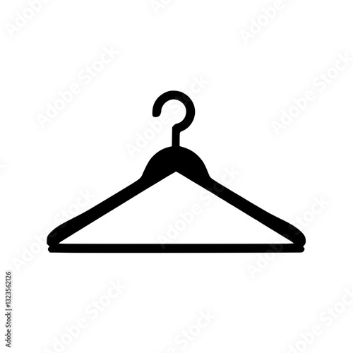 Simple Black Clothes Hanger Icon Isolated