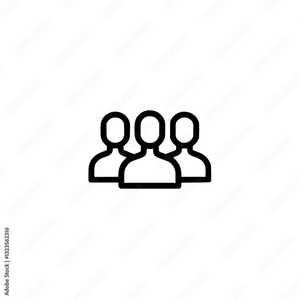 A simple line drawing shows three people standing together symbolizing collaboration community or a team The clean design is versatile and easily recognizable A simple line drawing shows three people standing together symbolizing collaboration community or a team The clean design is versatile and easily recognizable