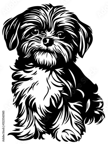 Cute Shaggy Puppy Vector Illustration for Dog Lovers and Design Purposes
