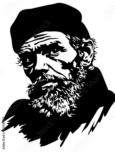 Wallpaper Mural Bearded Elderly Man in Hat Vector Illustration for Art and Design Torontodigital.ca