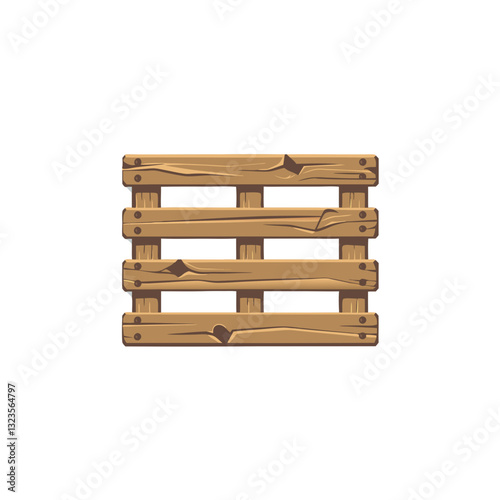 Wooden Pallet Vector Illustration for Shipping and Logistics Design