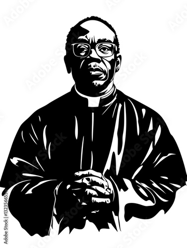 Clergy Portrait Vector Art Illustration of Religious Figure