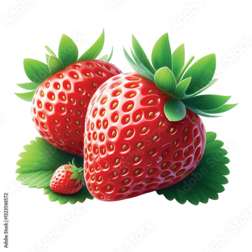strawberries on white background
