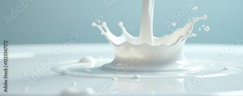 White liquid forms under falling object with splashing milk effect in a pool, white, milk
