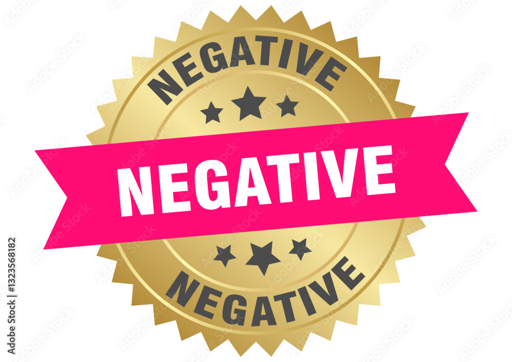 negative. negative round pink and gold label isolated on transparent background negative. negative round pink and gold label isolated on transparent background