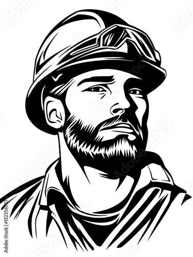 Construction Worker Portrait Vector Art for Illustrations and Graphic Design