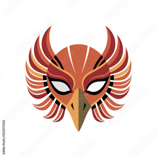 Vibrant Tribal Bird Mask Vector for Tattoos and Art Projects