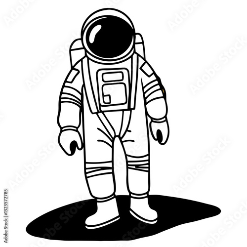 Vector Illustration of Astronaut Space Suit for Artistic and Educational Use