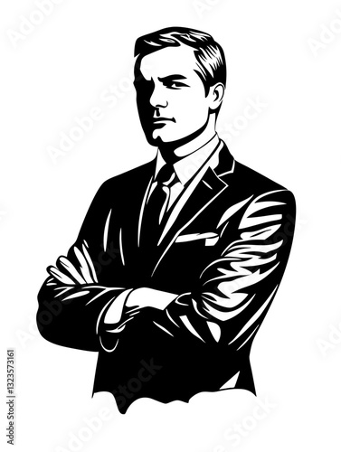 Confident Businessman Vector Illustration for Professional Designs