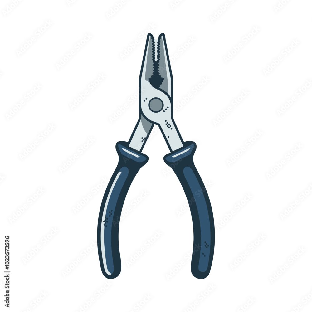 Vector Illustration of Metal Pliers Tool for DIY Projects and Crafting Vector Illustration of Metal Pliers Tool for DIY Projects and Crafting