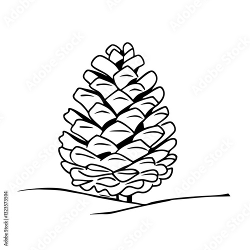 Detailed Pine Cone Vector Illustration for Nature and Craft Designs