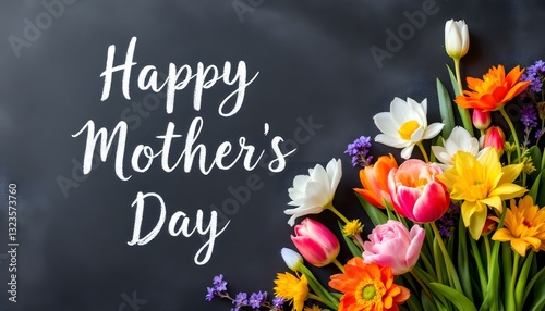 Happy Mothers Day Flowers Bouquet Greeting Card
