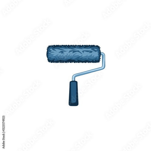 Blue Paint Roller Vector Illustration for Home Improvement and Renovation