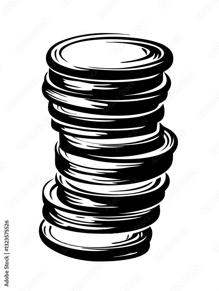 Stack of Black Coins Vector Illustration for Finance and Business Design Stack of Black Coins Vector Illustration for Finance and Business Design
