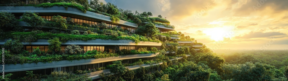 Sustainable architecture blends with nature. Sustainable architecture blends with nature.