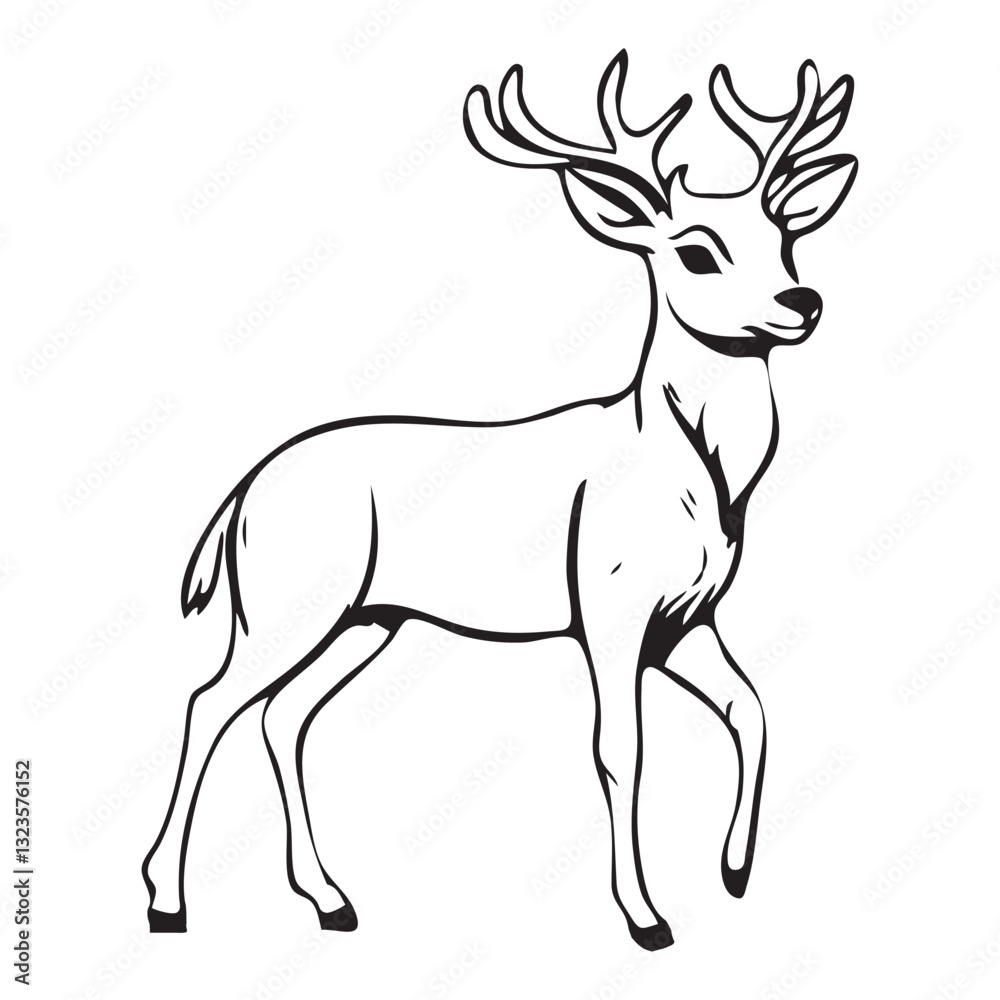 Obraz premium Cute deer vector icon 