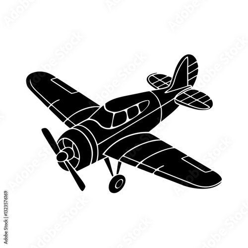 Vintage Airplane Vector Illustration for Aviation Design and Craft Projects