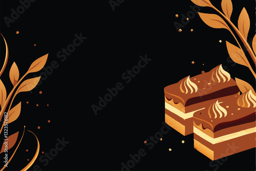 Image of an exquisitely presented luxurious dessert, adorned with delicate gold leaf accents, showcasing high-end culinary artistry.