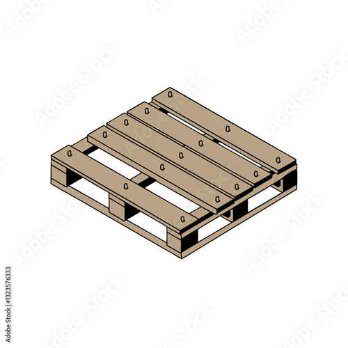 Wooden Pallet Vector Illustration for Warehouse and Shipping Design