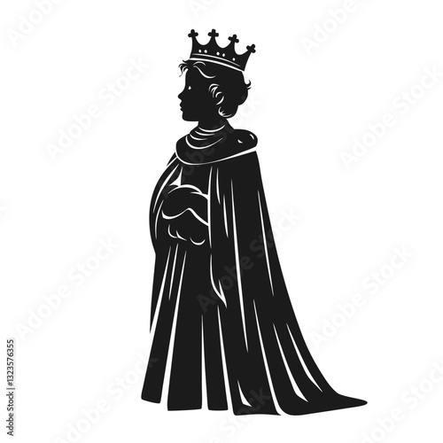 Regal Monarch Silhouette in Royal Robes for Art and Design Projects