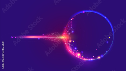 Abstract big data cyberspace circles frame illustration background