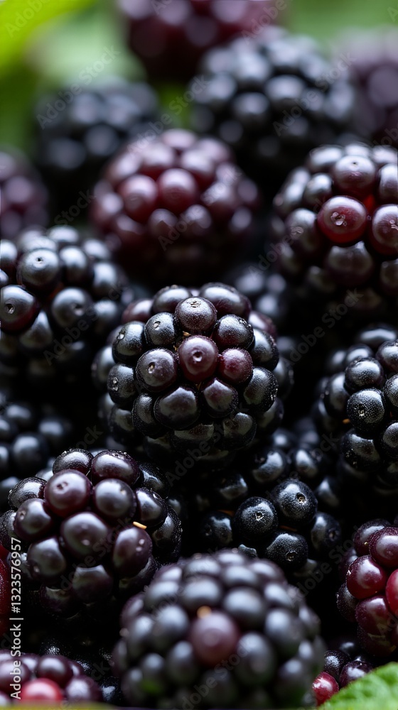 Pile of Ripe Blackberries Natural Food Texture Shot Close Up View Pile of Ripe Blackberries Natural Food Texture Shot Close Up View