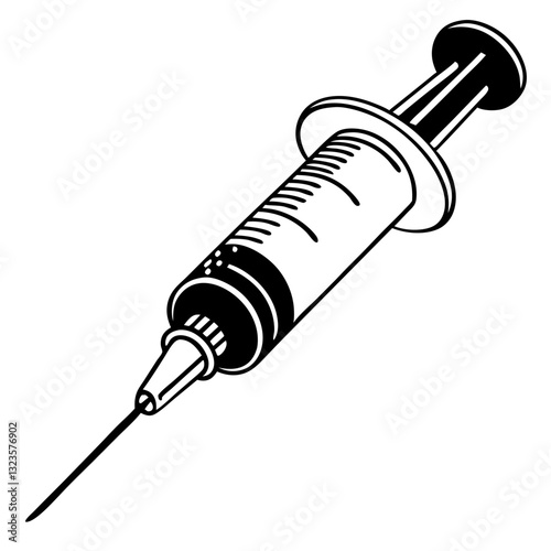 Vector Illustration Syringe Medical Tool Healthcare Design