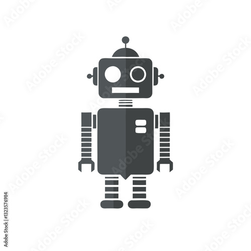 Retro Robot Vector Illustration for Design and Educational Use