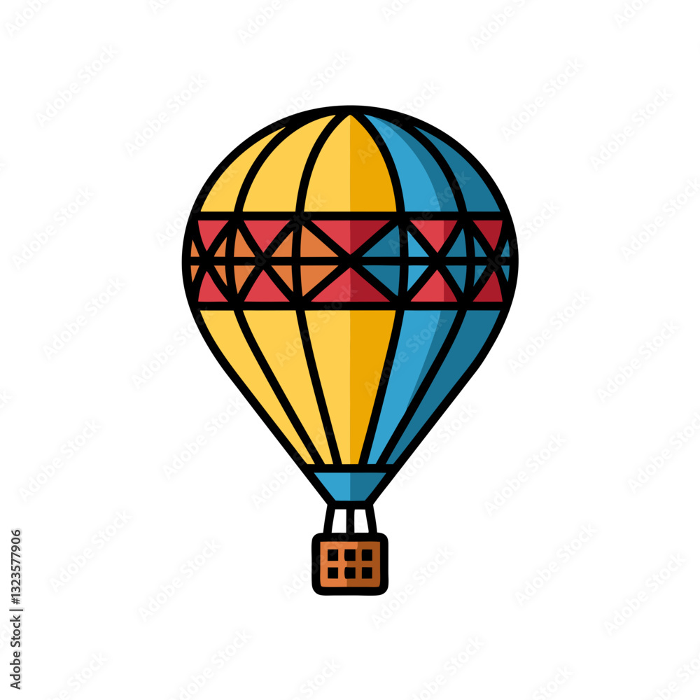 Naklejka premium Vibrant Colorful Hot Air Balloon Vector Illustration for Design Projects