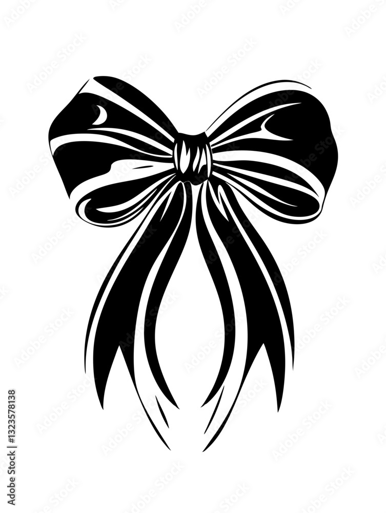 Elegant Black Bow Vector Design for Tattoo and Craft Projects Elegant Black Bow Vector Design for Tattoo and Craft Projects