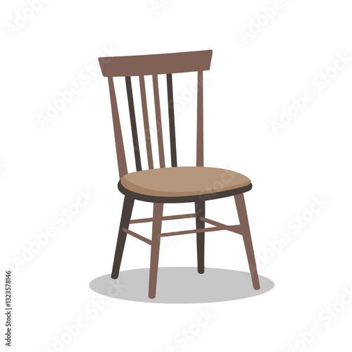 Wooden Chair Vector Illustration for Interior Design and Home Decor Projects