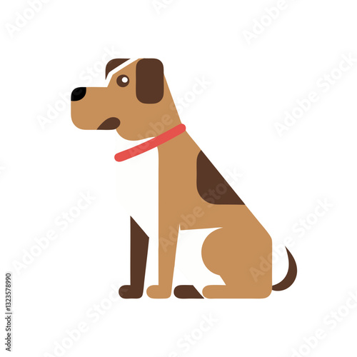 Cartoon Vector Sitting Dog Illustration Ideal for Pet Lovers and Design Projects