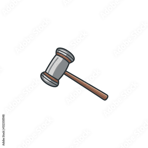 Vector Illustration of Wooden Gavel for Justice and Law Concept Design