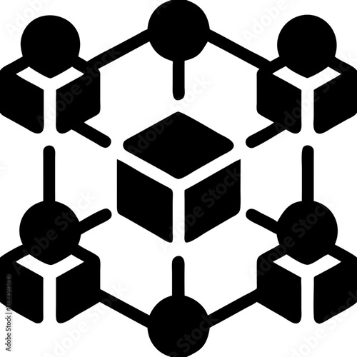 Blockchain Network Structure Vector for Decentralized Technology
